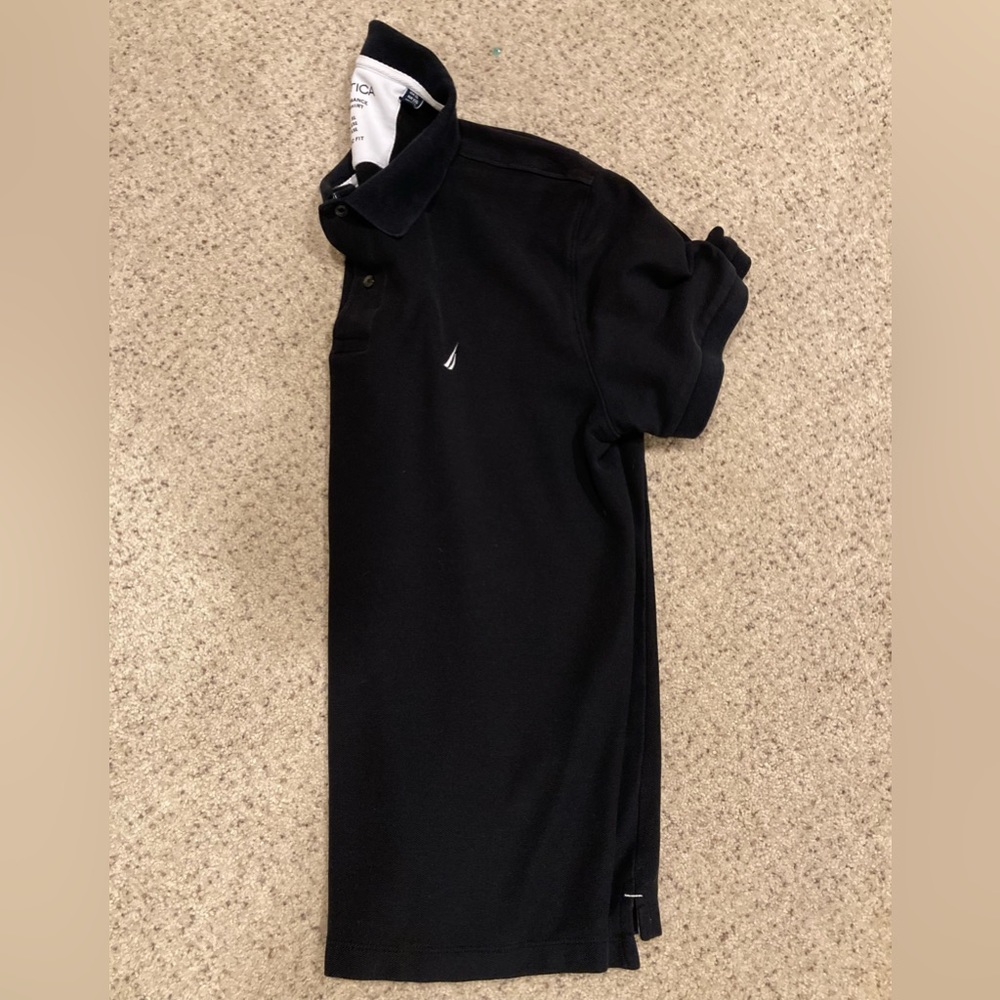 XL Black Nautica performance deck polo shirt.